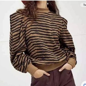 NWT AGOLDE Fold sleeve sweatshirt in Serpentine, size XS